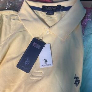 Cyber Monday Authentic Ralph Lauren Pique short sleeve With tags Tags XL Yellow